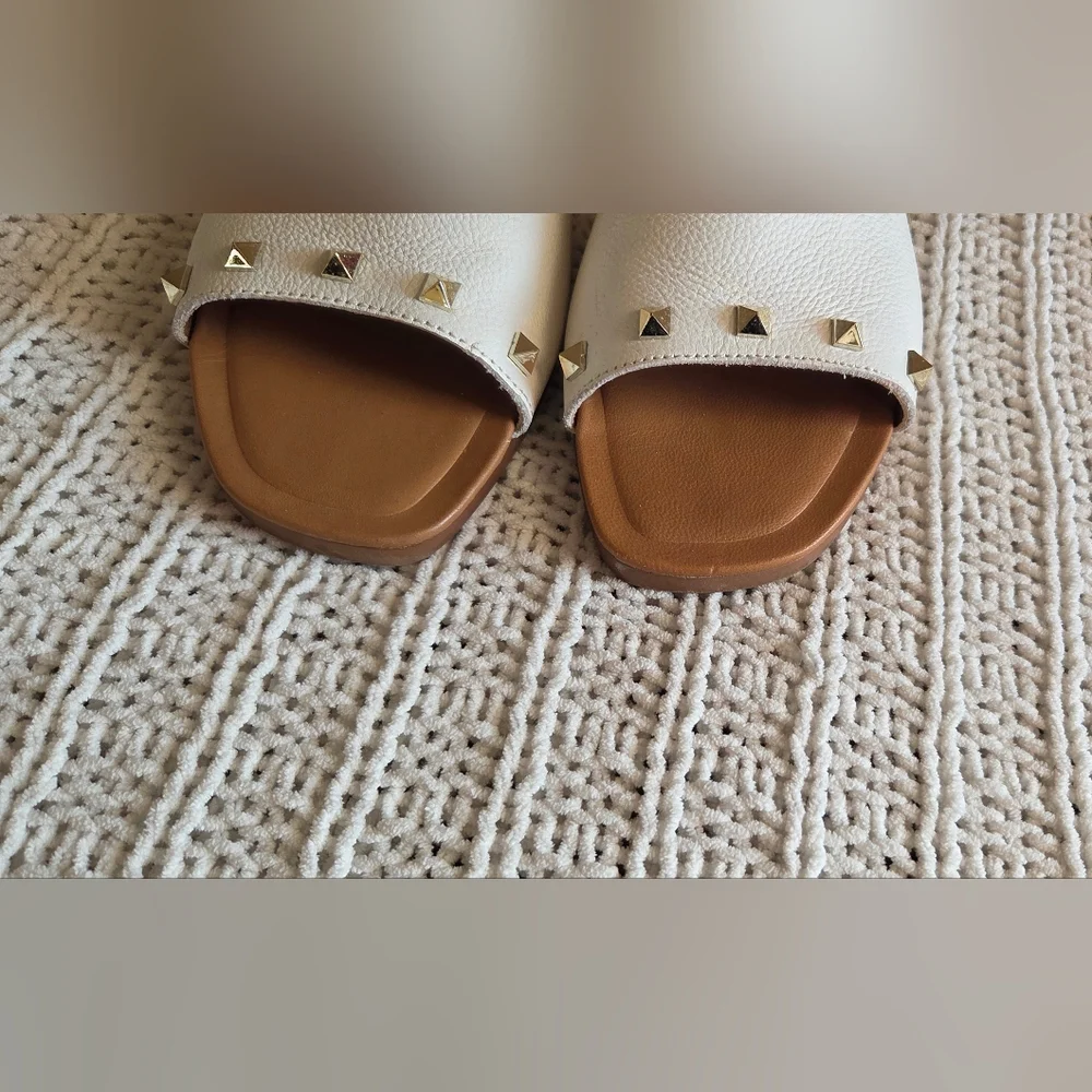 Sophia Milano White Leather Sandals Size 8.5 - Picture 2 of 7